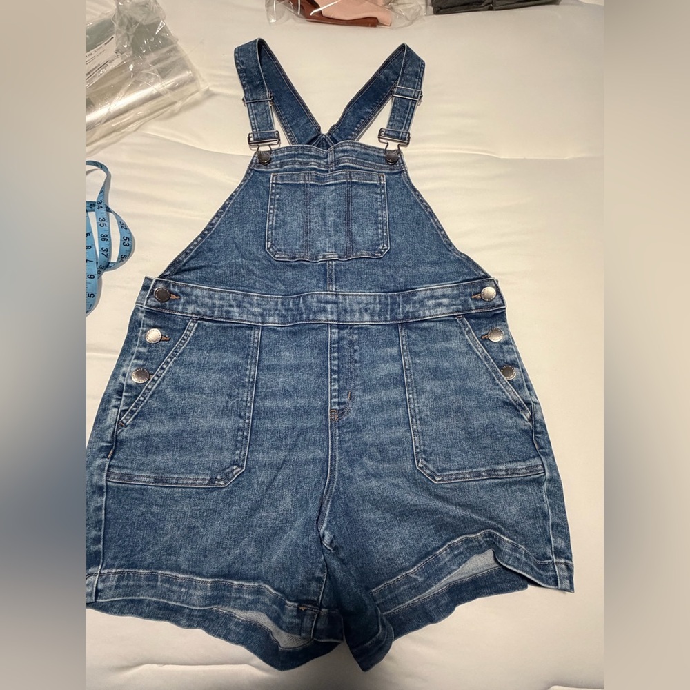 🌻🪷🌸Lane Bryant Denim Short Overalls Romper - Blue size 14
